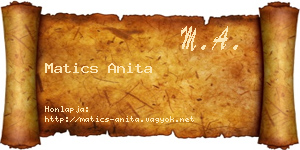 Matics Anita névjegykártya